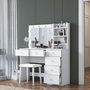 Hanah Home Mesa de Maquillaje con 10 Focos y Puff Blanco